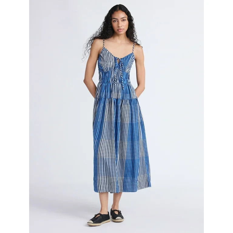 Free Assembly Women's and Women's Plus Smocked Cotton Maxi Dress, Sizes XS-4X | Walmart (US)