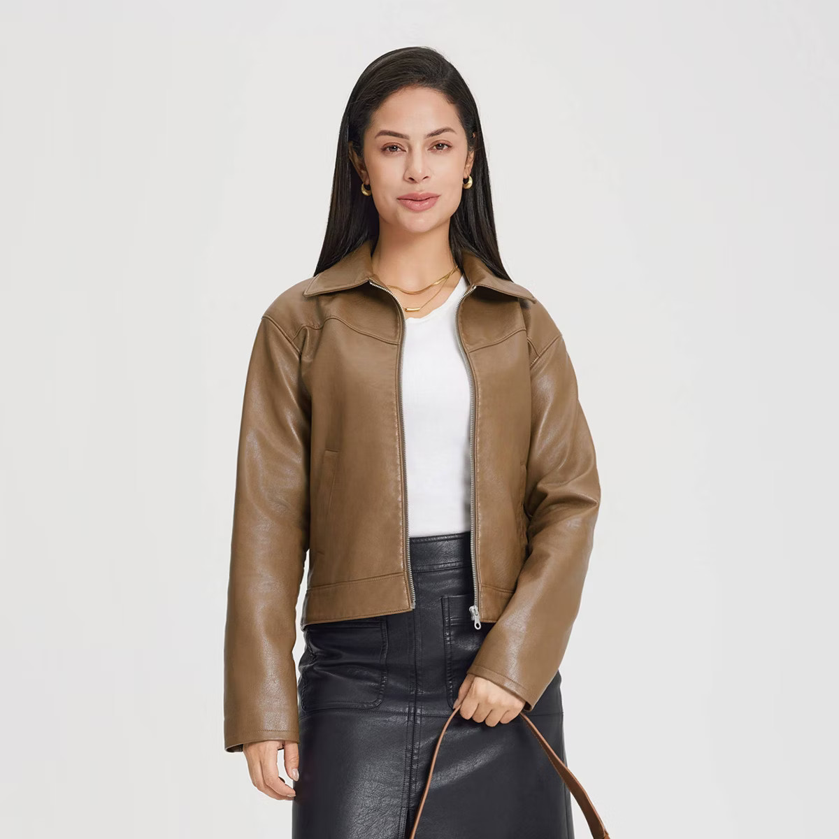 Women's Zip-Front Faux Leather Jacket - Universal Thread™ | Target