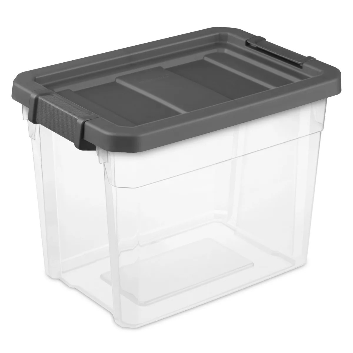 Sterilite 30 Quart Clear Plastic Stackable Storage Container Bin Box Tote with Grey Latching Lid ... | Target