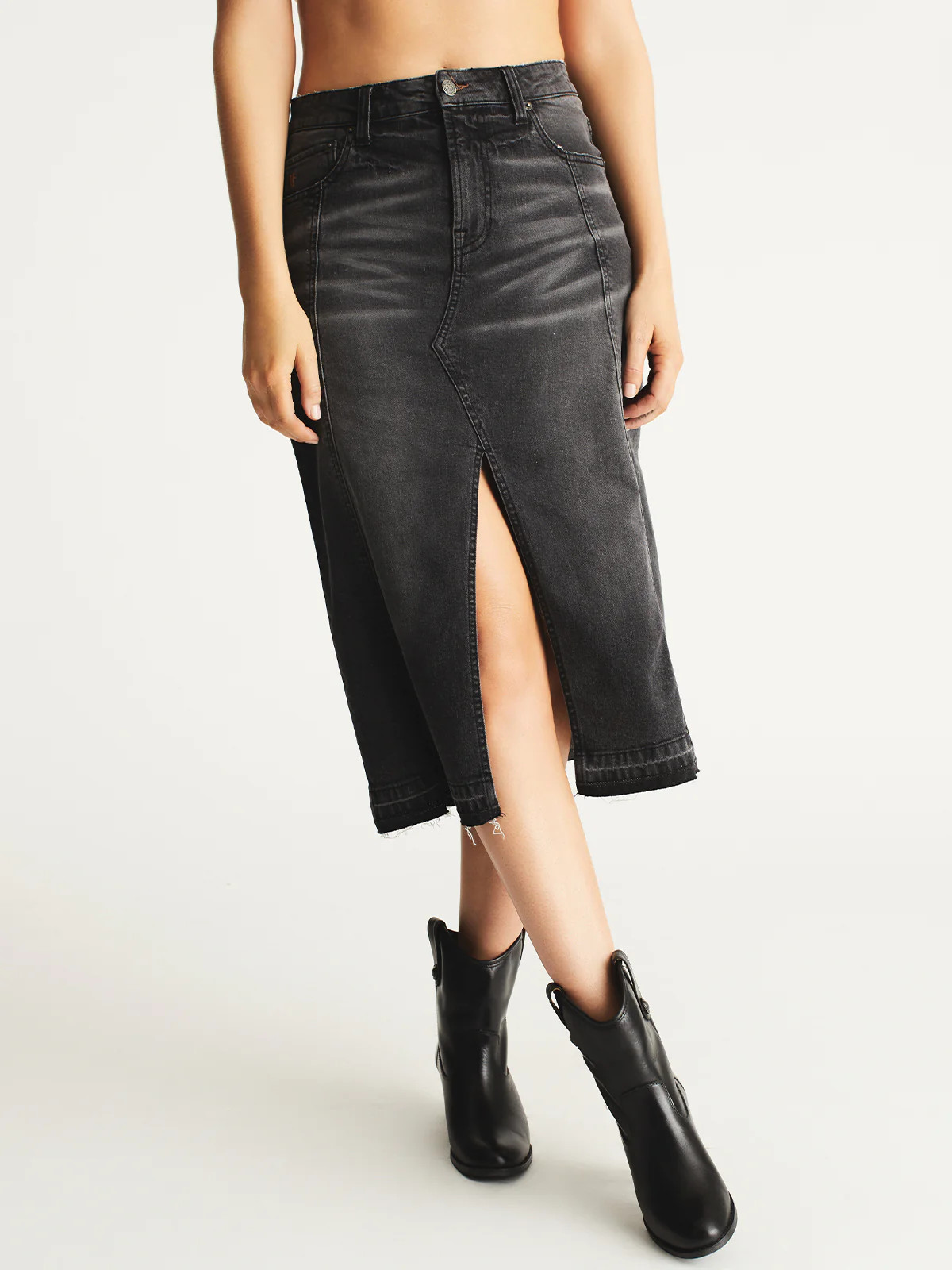 Front Denim Midi Skirt | 525 America