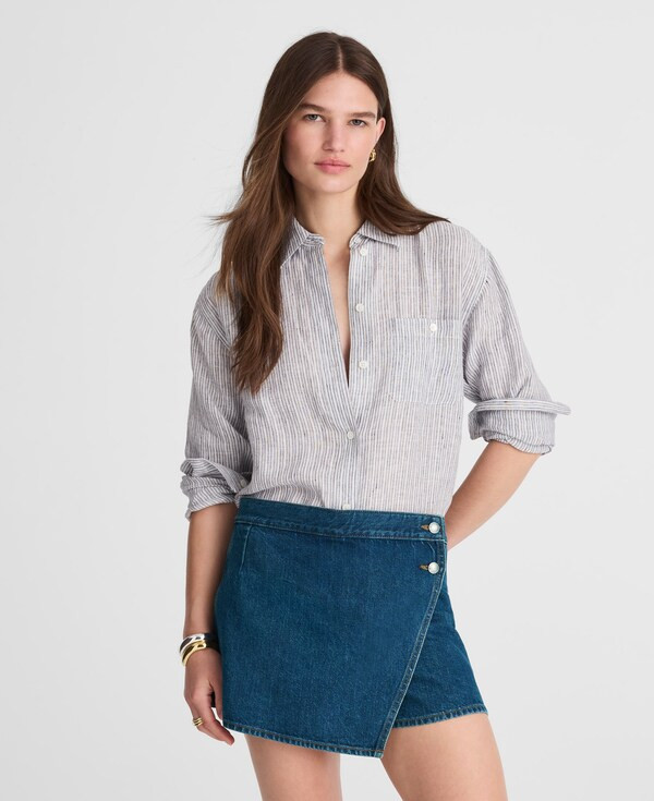Denim Wrap Mini Skort in Lambertville Wash | Madewell | Madewell