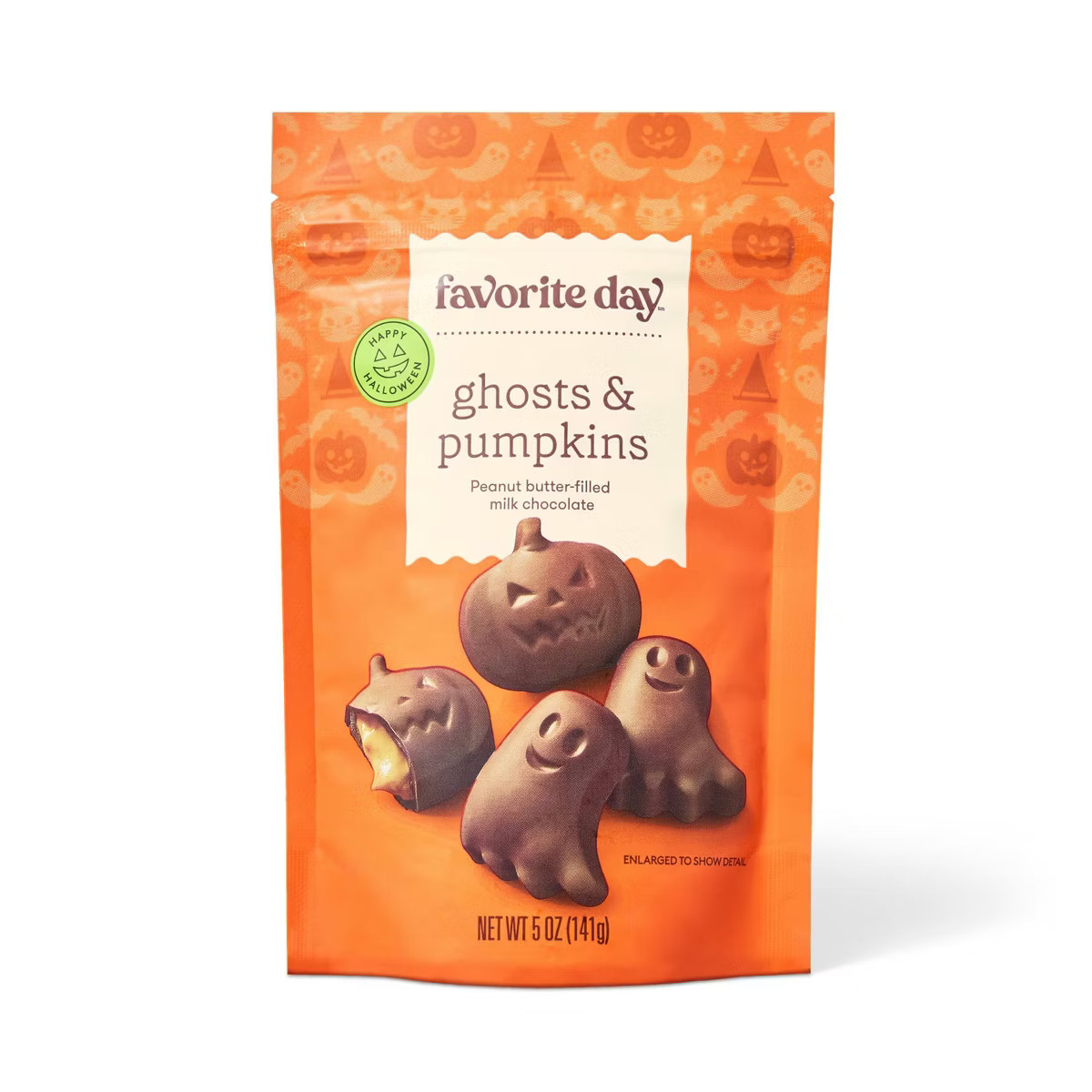 Halloween Milk Chocolate Peanut Butter Filled Ghosts and Jack-o-Lanterns Candy - 5oz - Favorite D... | Target