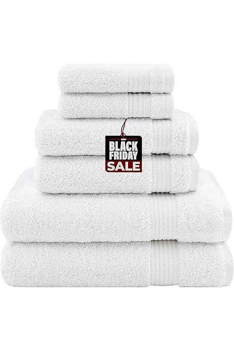 American Soft Linen 6 Piece Towel Set, 2 Bath Towels 2 Hand Towels 2 Washcloths, 100% Turkish Cot... | Amazon (US)