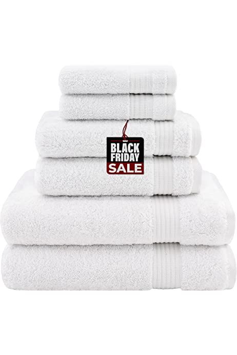 Amazon.com: American Soft Linen 6 Piece Towel Set, 2 Bath Towels 2 Hand Towels 2 Washcloths, 100%... | Amazon (US)