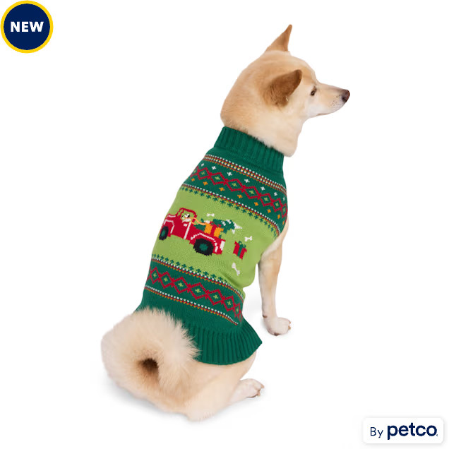 Merry Makings Present Truck Pet Holiday Sweater, Medium | Petco