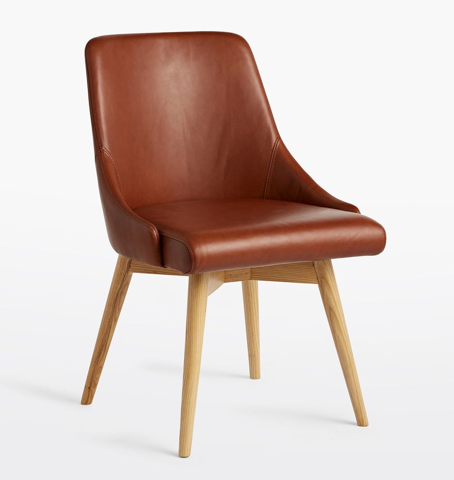 Dexter Leather Side Chair with Natural Ash Legs | Rejuvenation
