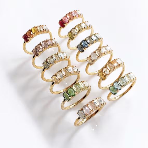 Birthstone Ring: Garnet Amethyst Aquamarine Diamond Emerald | Etsy | Etsy (US)