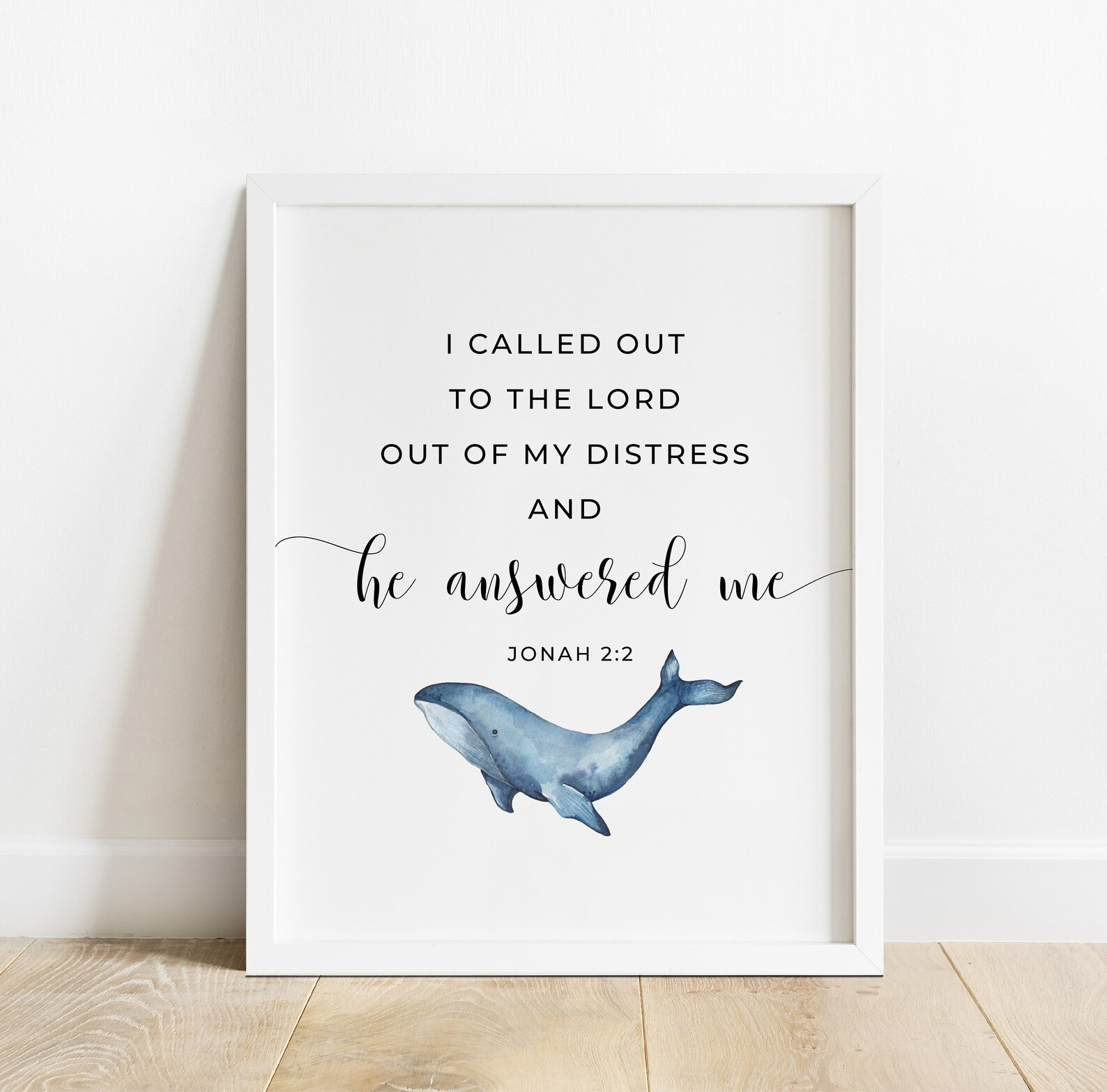 Jonah 2:2 Wall Art Bible Verse Wall Art He Answered Me | Etsy | Etsy (US)