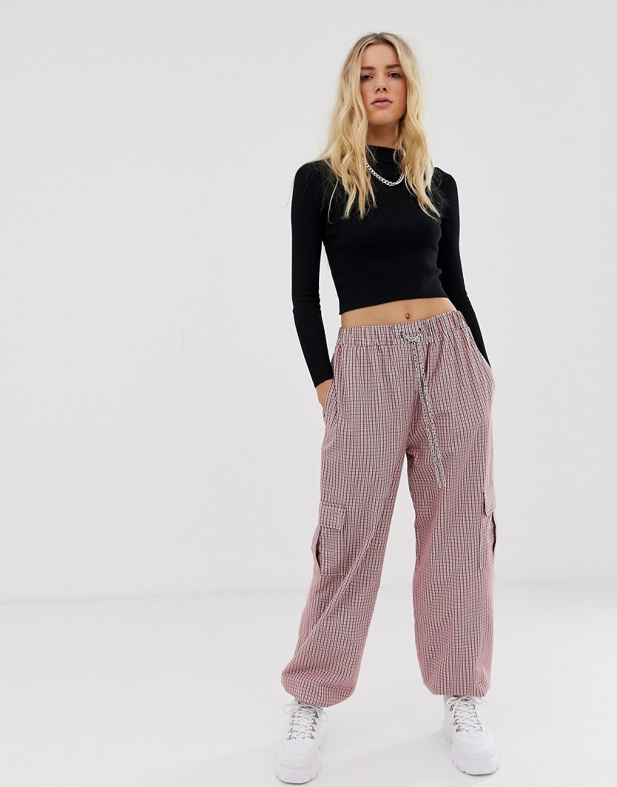 The Ragged Priest combat pants in check-Red | ASOS (Global)