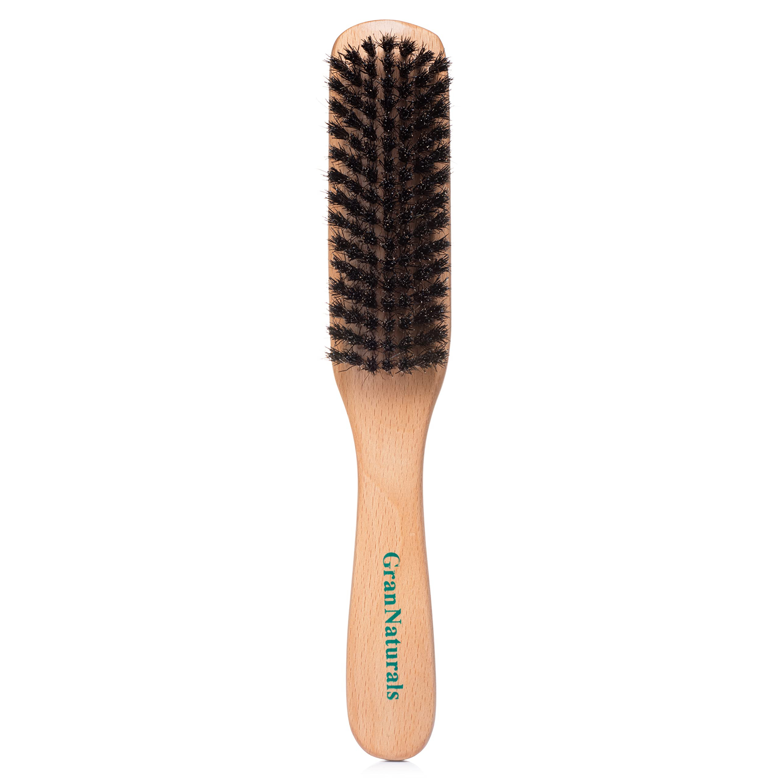 GranNaturals Boar Bristle Slick Back Hair Brush - Soft/Medium Smoothing Hairbrush to Style, Polis... | Amazon (US)