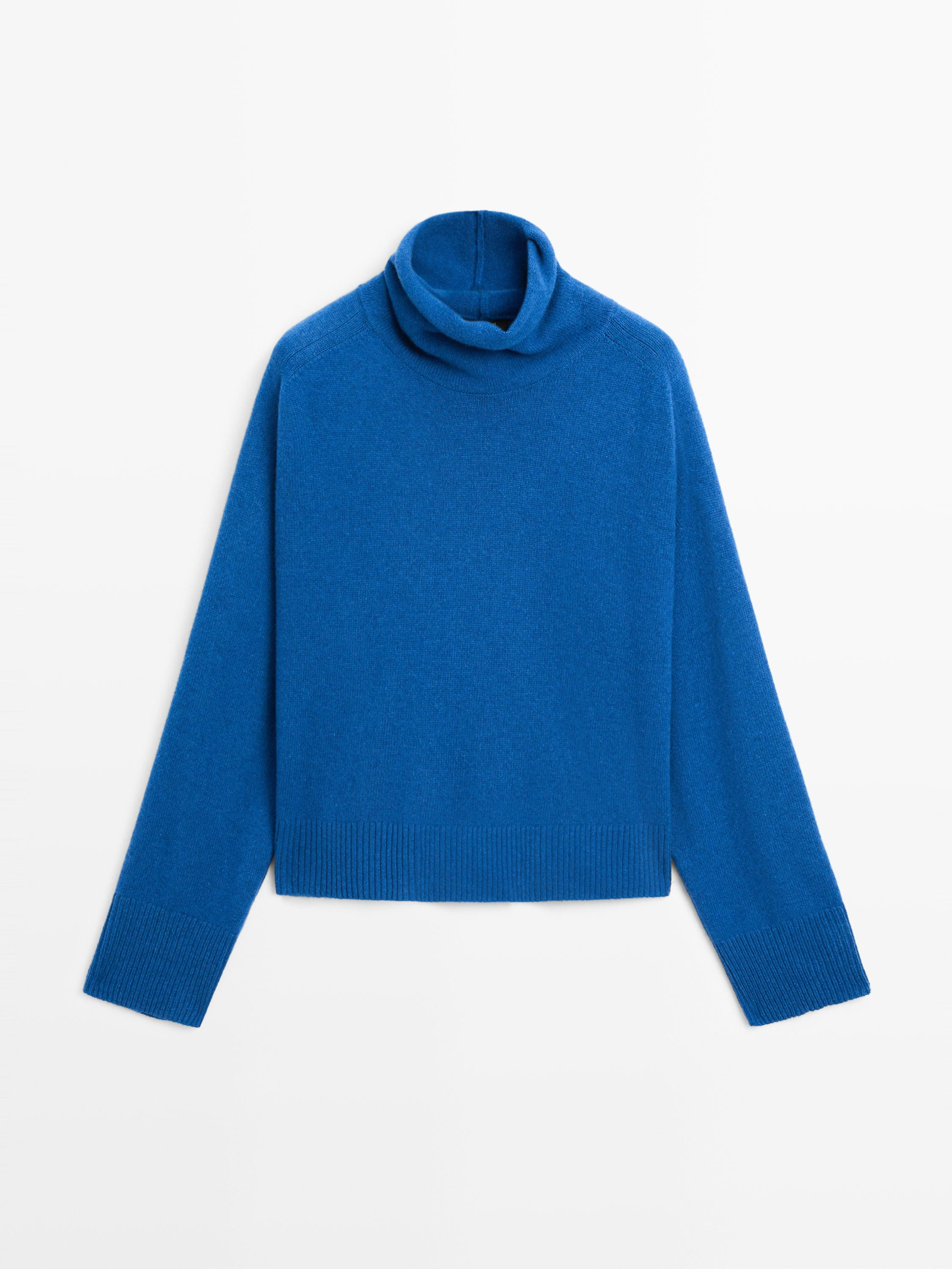 Wool blend knit sweater with high neck | Massimo Dutti UK