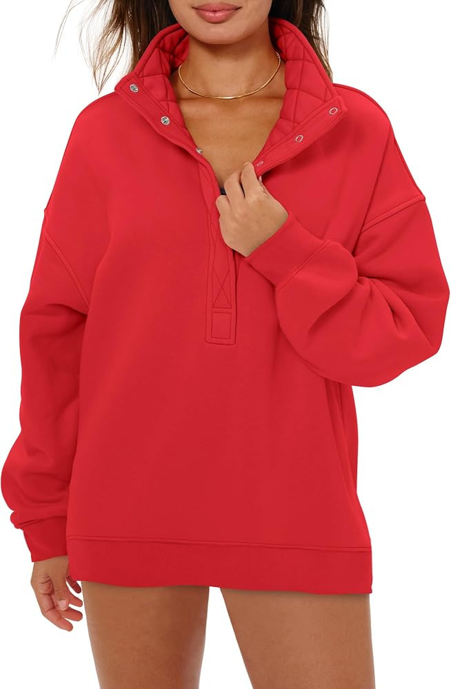 Locachy Womens Oversized Sweatshirt Henley Neck Pullover Tops 2026 Outfits | Amazon (US)