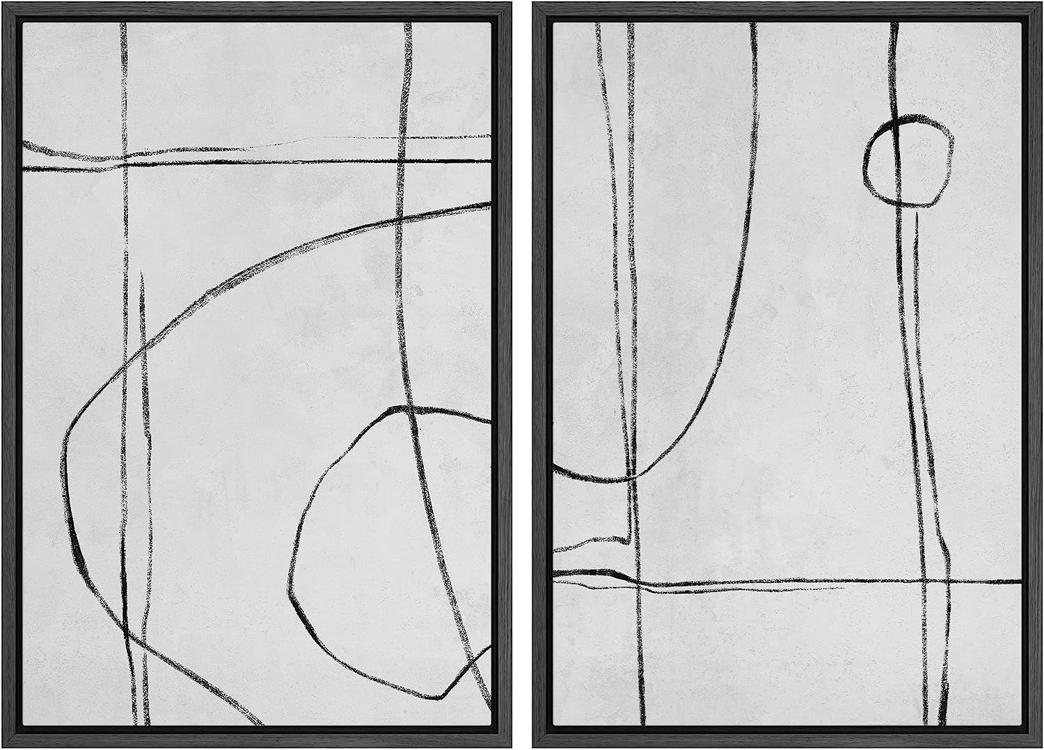 SIGNWIN Framed Canvas Print Wall Art Set Mid-Century Polygon Pattern Sketch Abstract Shapes Illus... | Amazon (US)