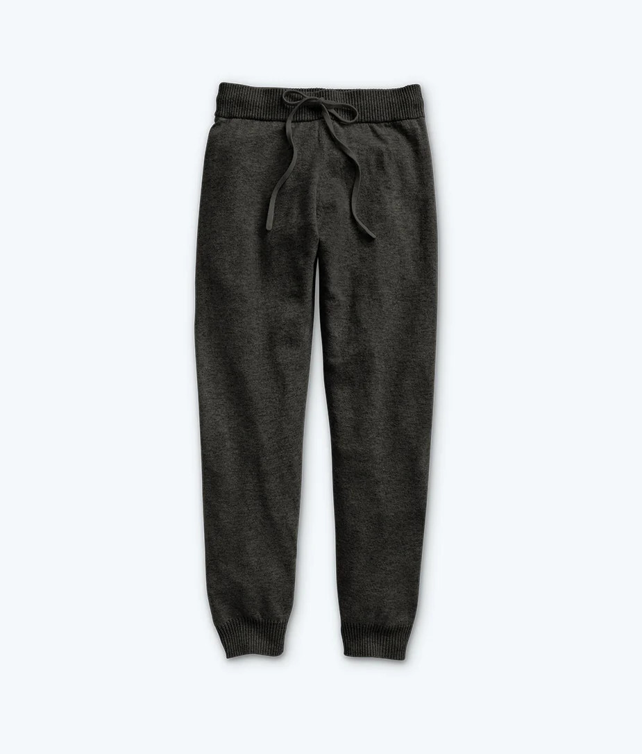 The Coziest Cashmere Blend Jogger - Wolf & White Sand | SummerSalt