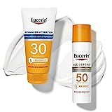 Eucerin Sun Advanced Hydration SPF 30 Sunscreen Lotion + Age Defense SPF 50 Face Sunscreen Lotion... | Amazon (US)