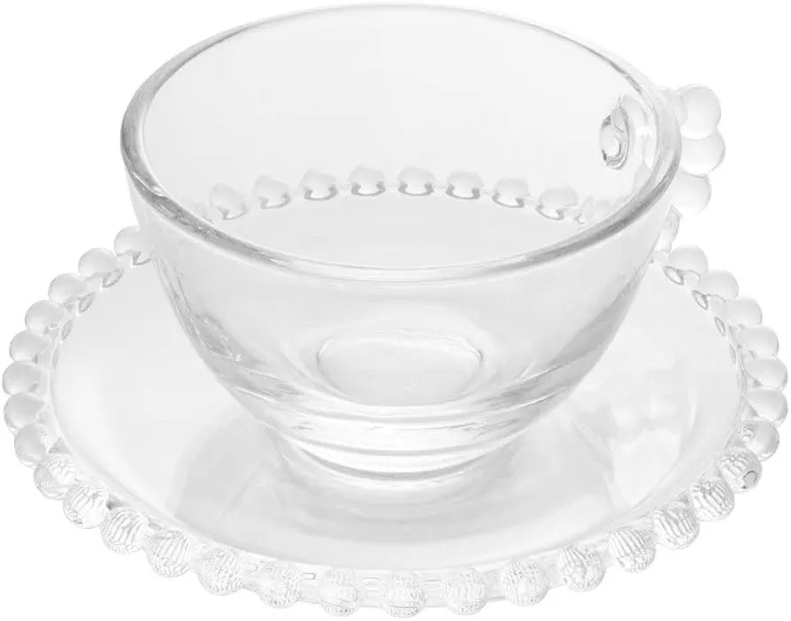 CJ 4 XÍCARAS CHÁ CRISTAL COM PIRES PEARL 180ML TRANSPARENTE | Amazon (BR)