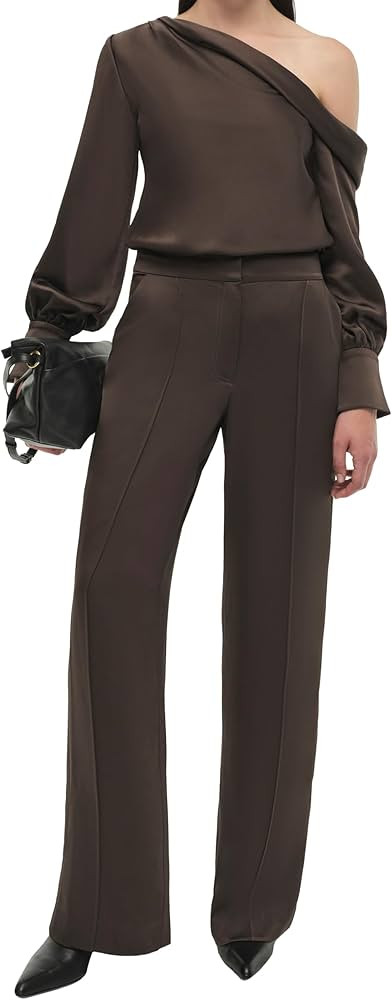 Amazon.com: SIMKHAI, Alice One Shoulder Top, S, Chocolate : Luxury Stores | Amazon (US)