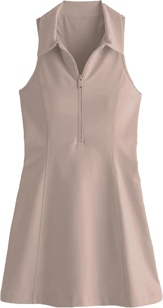 Womens Sleeveless Racrback Polo Mini Dress with detached built-in shorts with Pocket for Athletic... | Amazon (US)