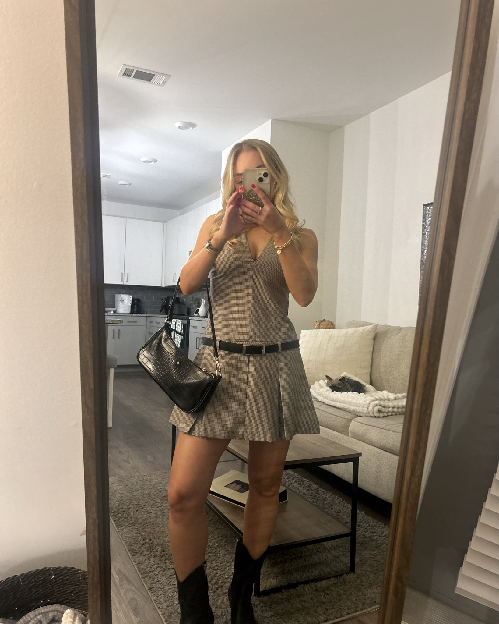 Zara dress 
TJ MAX boots 
Princess Polly purse 

#LTKBeauty #LTKStyleTip #LTKFindsUnder100