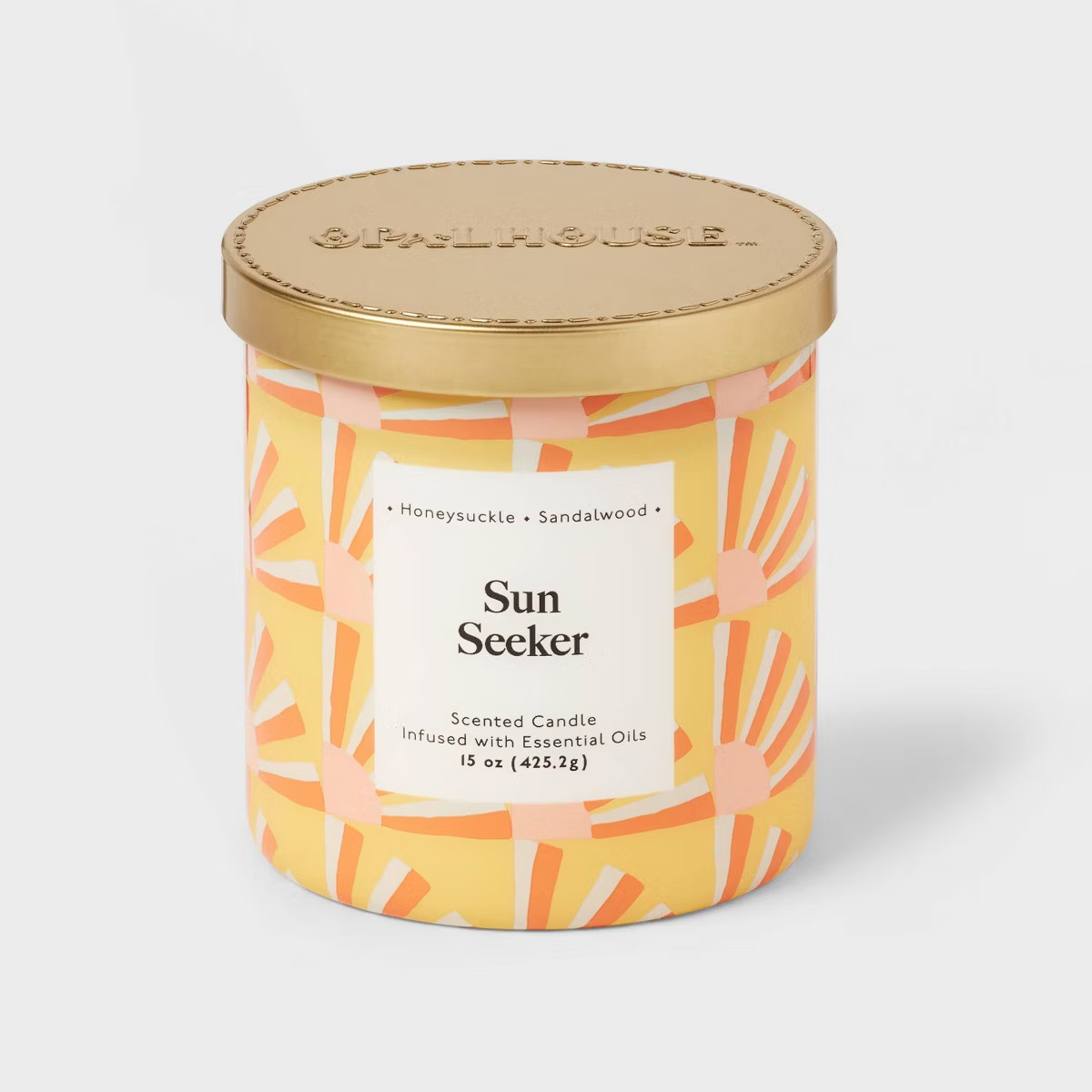 2-Wick 15oz Glass Jar Candle with Patterned Sleeve Sun Seeker - Opalhouse™ | Target