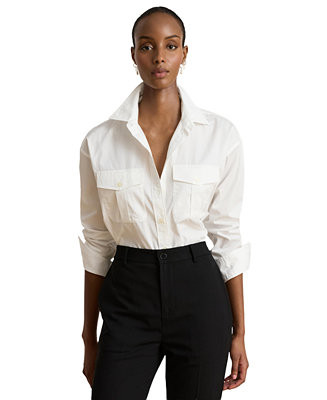 Women's Long-Sleeve Button-Front Shirt | Macy's
