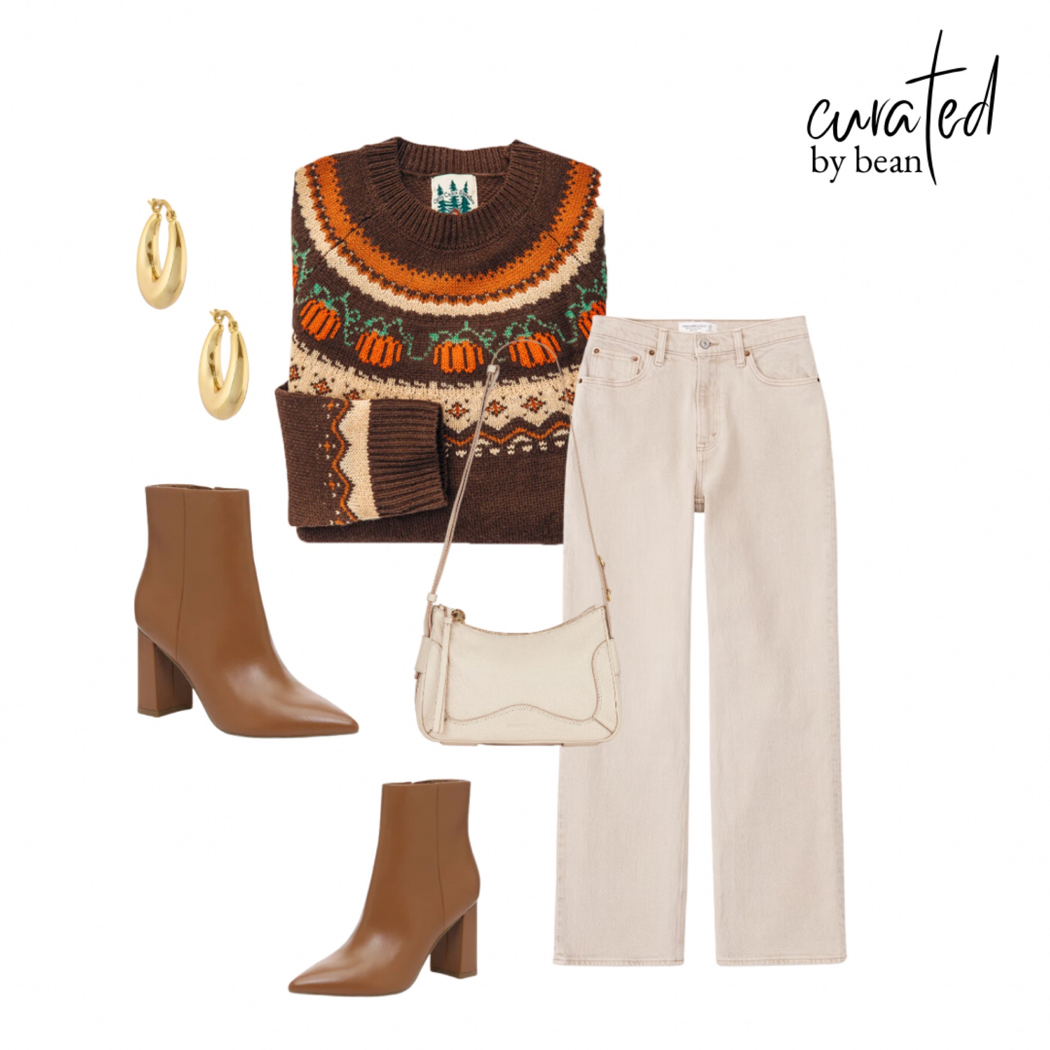 Fall transitional outfit 🤍 spooky sweater. Pumpkin sweater. Fair isle sweater. Jeans. Leather boots. 

#LTKBacktoSchool #LTKSeasonal