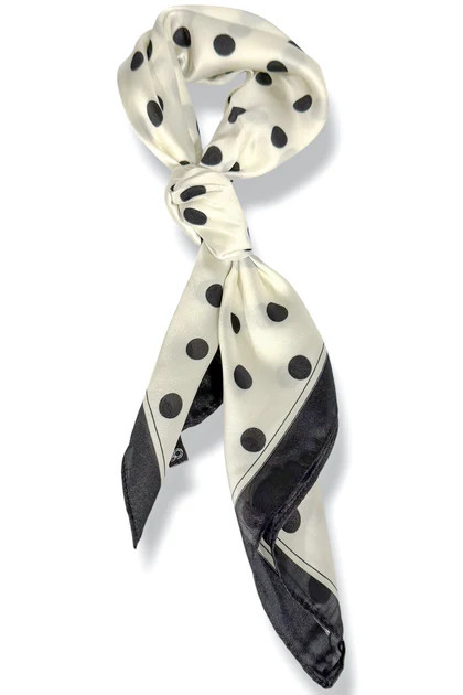Tell Me More White and Black Polka Dot Scarf | The Willow Tree