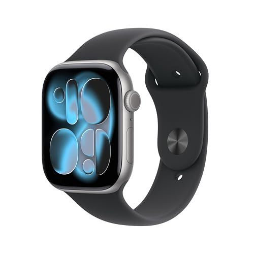 Apple Watch Series 11 [GPS + Cellular 46mm] Smartwatch with Space Grey Aluminum Case with Black Sport Band - S/M. Sleep Score, Fitness Tracker, Health Monitoring, Always-On Display, Water Resistant | Amazon (US)