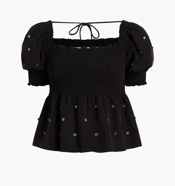 The Jewel Jammie Top - Black | Hill House Home