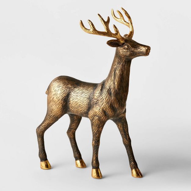 18.25&#34; Standing Deer Decorative Figurine Antique Bronze - Wondershop&#8482; | Target