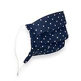 Blue Cotton Face Mask with white dots | Face Mask 2 Layers | Washable | Filter Pocket | Metal nose s | Amazon (US)