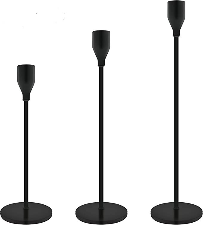 Taper Candle Holders Black Table Decorative Candlestick Holder for Wedding Dinning Party Candle H... | Amazon (US)