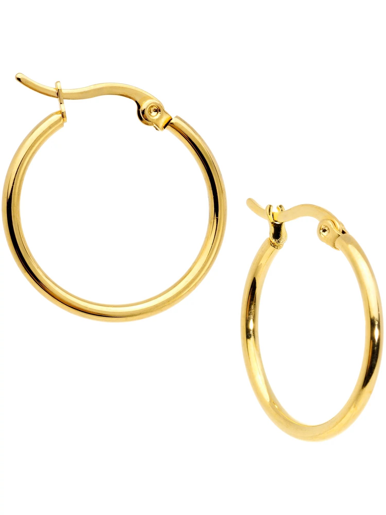 Body Candy Fashion Earrings for Women 20mm Gold Tone PVD Stainless Steel Hoop Earrings - Walmart.... | Walmart (US)