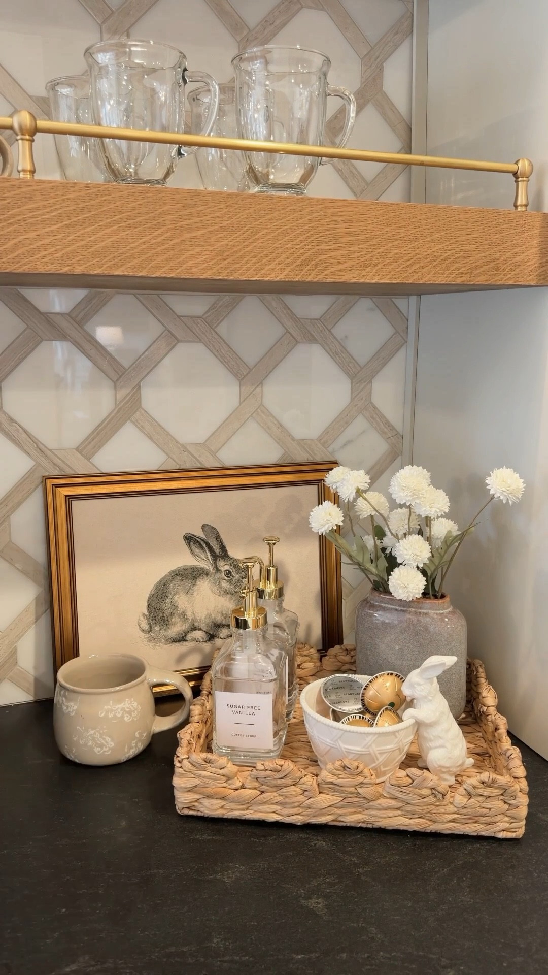 Spring coffee bar styling 🤍🐰 

#amazonfinds #seasonaldecor #homedecor #easterfinds

#LTKSeasonal #LTKHome