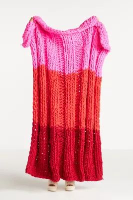 Chunky Knit Wool Throw Blanket | Anthropologie (US)