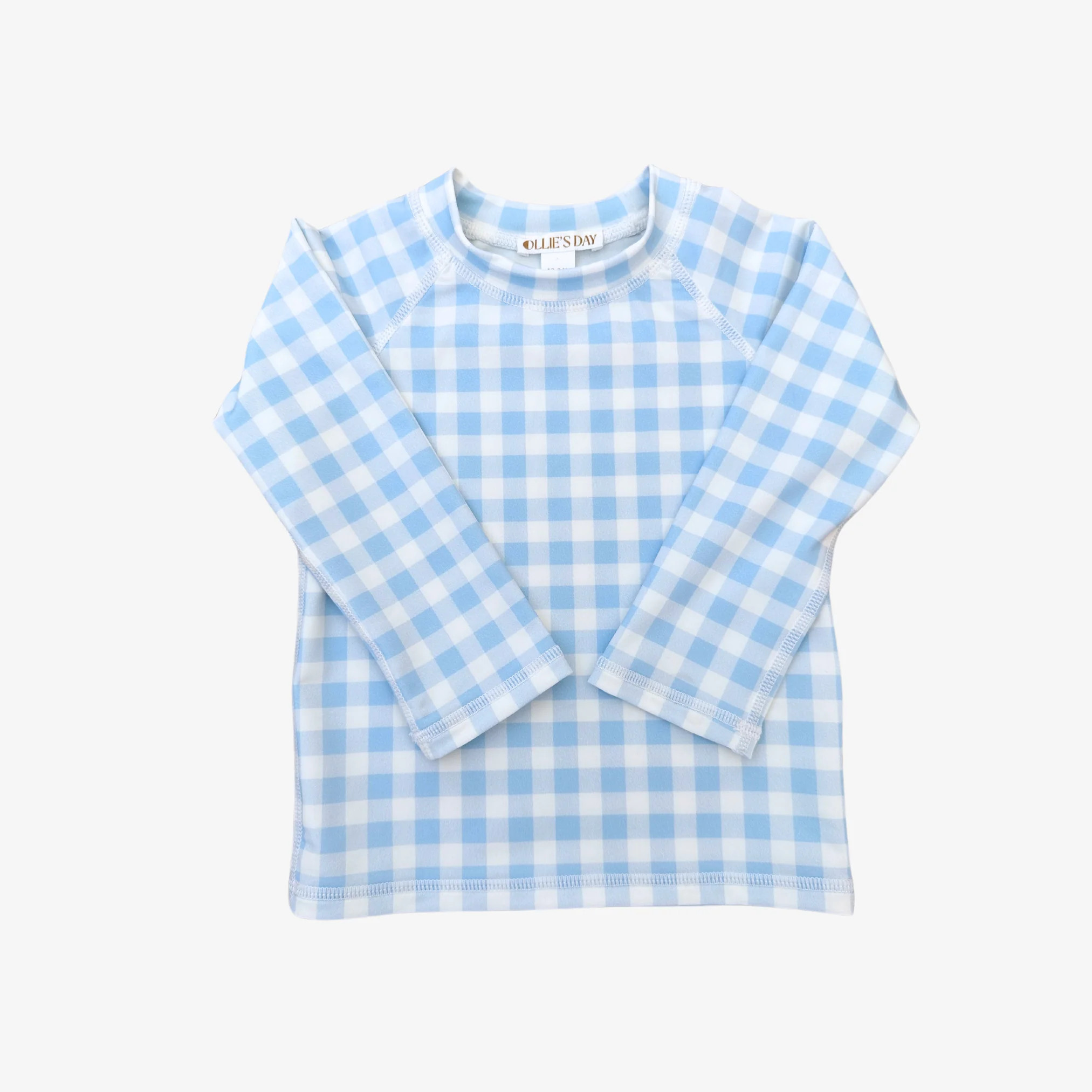 Newport Rashguard - Blue Gingham | Kid's Swimwear | Ollie's Day