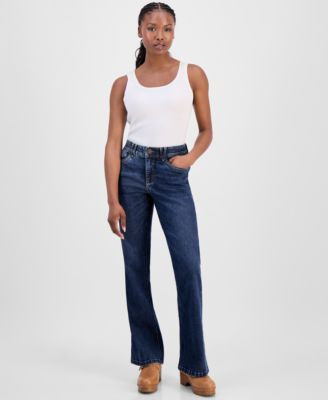 Democracy Petite "Ab"solution Luxe Touch Itty Bitty Bootcut Jeans - In Indigo | Macy's