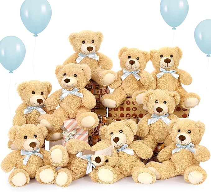 MorisMos 10-Pack Teddy Bear Bulk for Baby Shower,14-inch Small Teddy Bear Stuffed Animal Plush To... | Amazon (US)