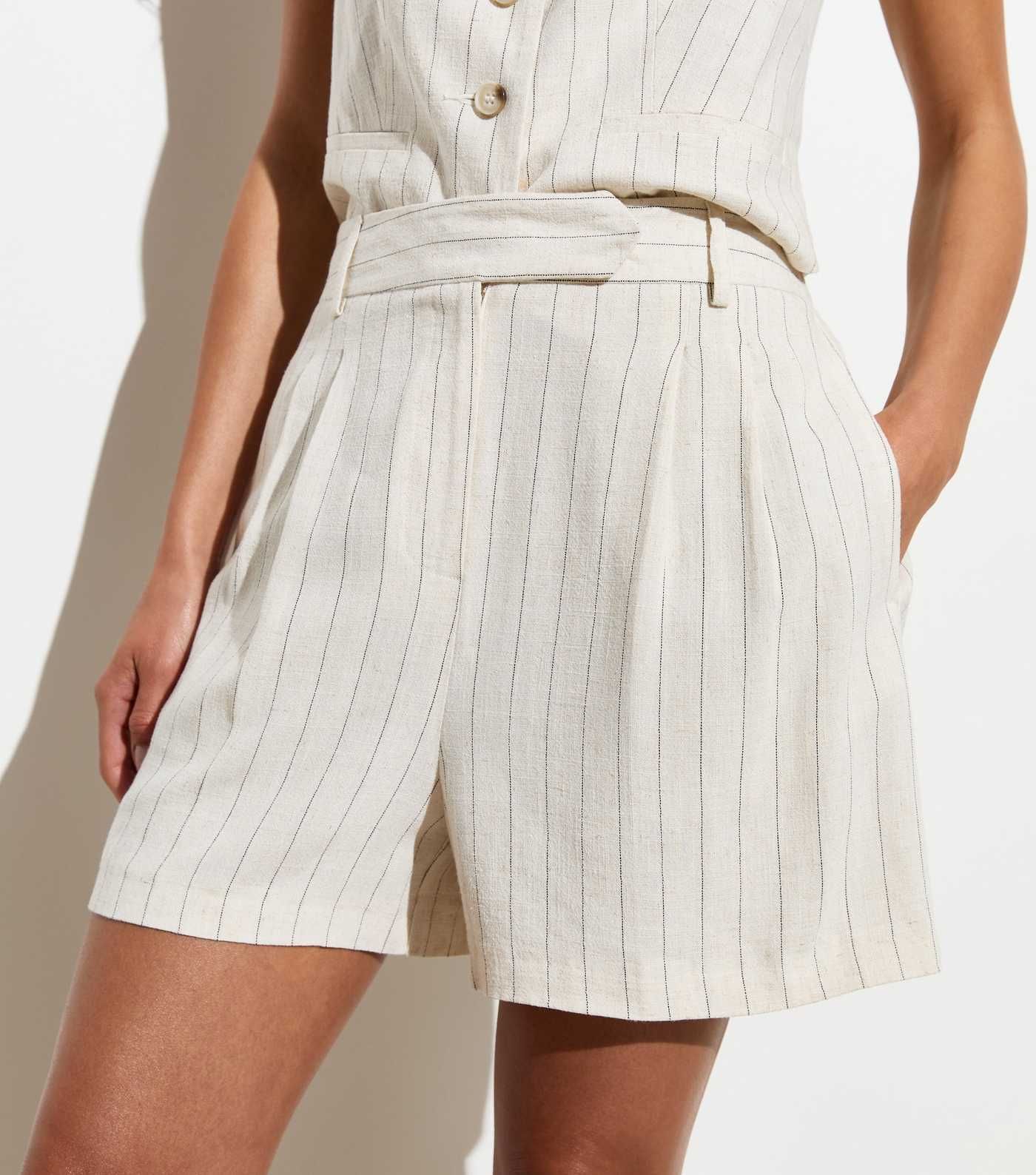 Off White Pinstripe Tailored Shorts
						
						Add to Saved Items
						Remove from Saved Items | New Look (UK)