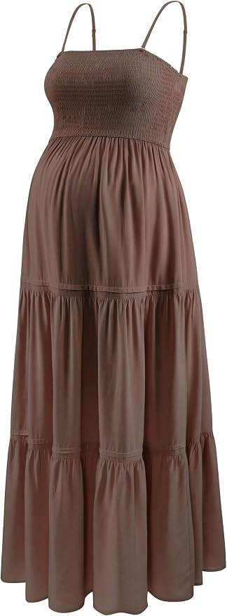 Maternity Casual Summer Maxi Dress with Removed Strap, Stapless Bohemian Beach Long Photoshoot/Ba... | Amazon (US)