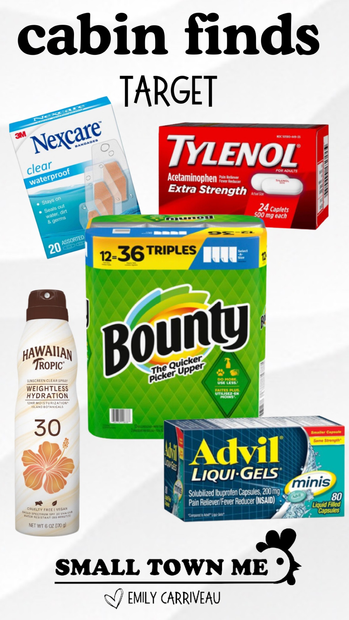 Cabin supplies from Target that we will definitely need this summer. Advil, Tylenol, paper towels, bandaids, and sunscreen. 

#LTKHome #LTKFindsUnder50 #LTKActive