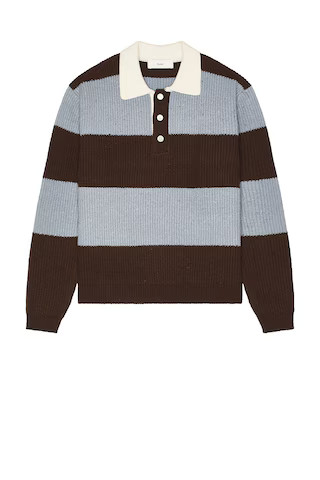 Dunst Rugby Sweater in Soft Blue & Brown from Revolve.com | Revolve Clothing (Global)
