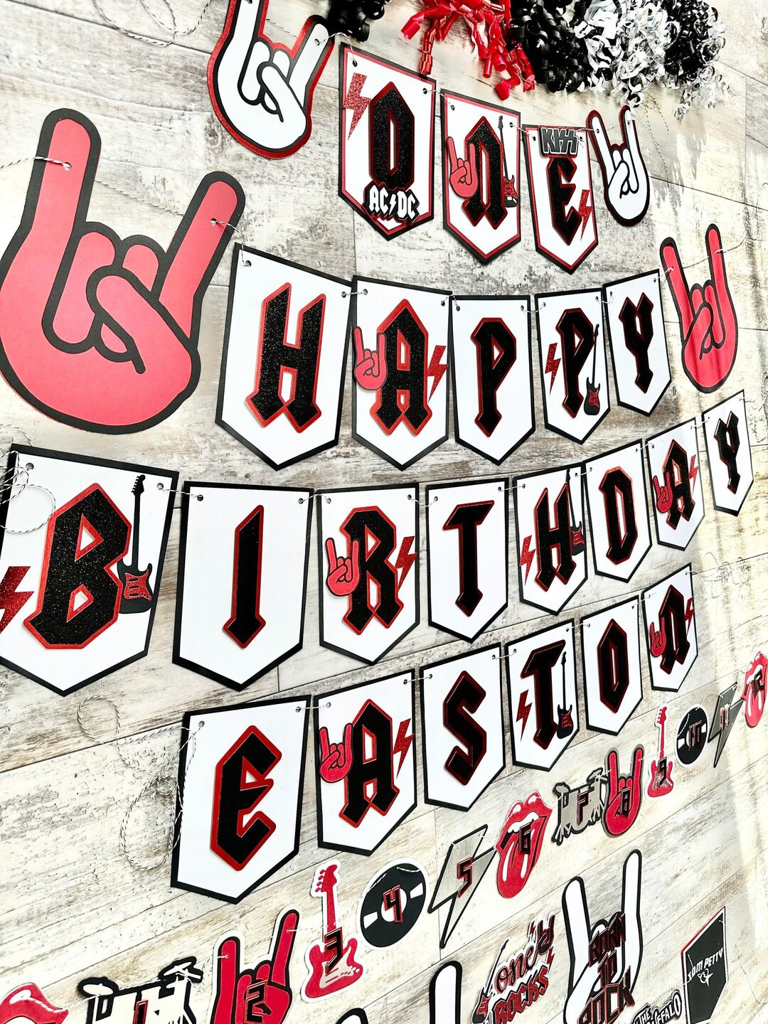 Rock N Roll Rock Star Born to Rock Music Band Theme First Birthday Party Banner Package - Etsy | Etsy (US)