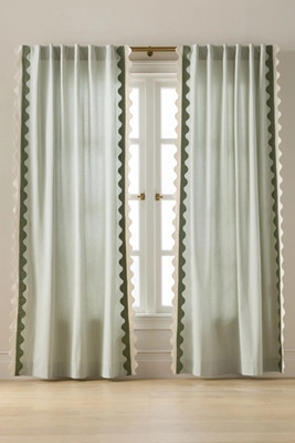 Maeve Scalloped Cotton Curtain | Anthropologie (US)