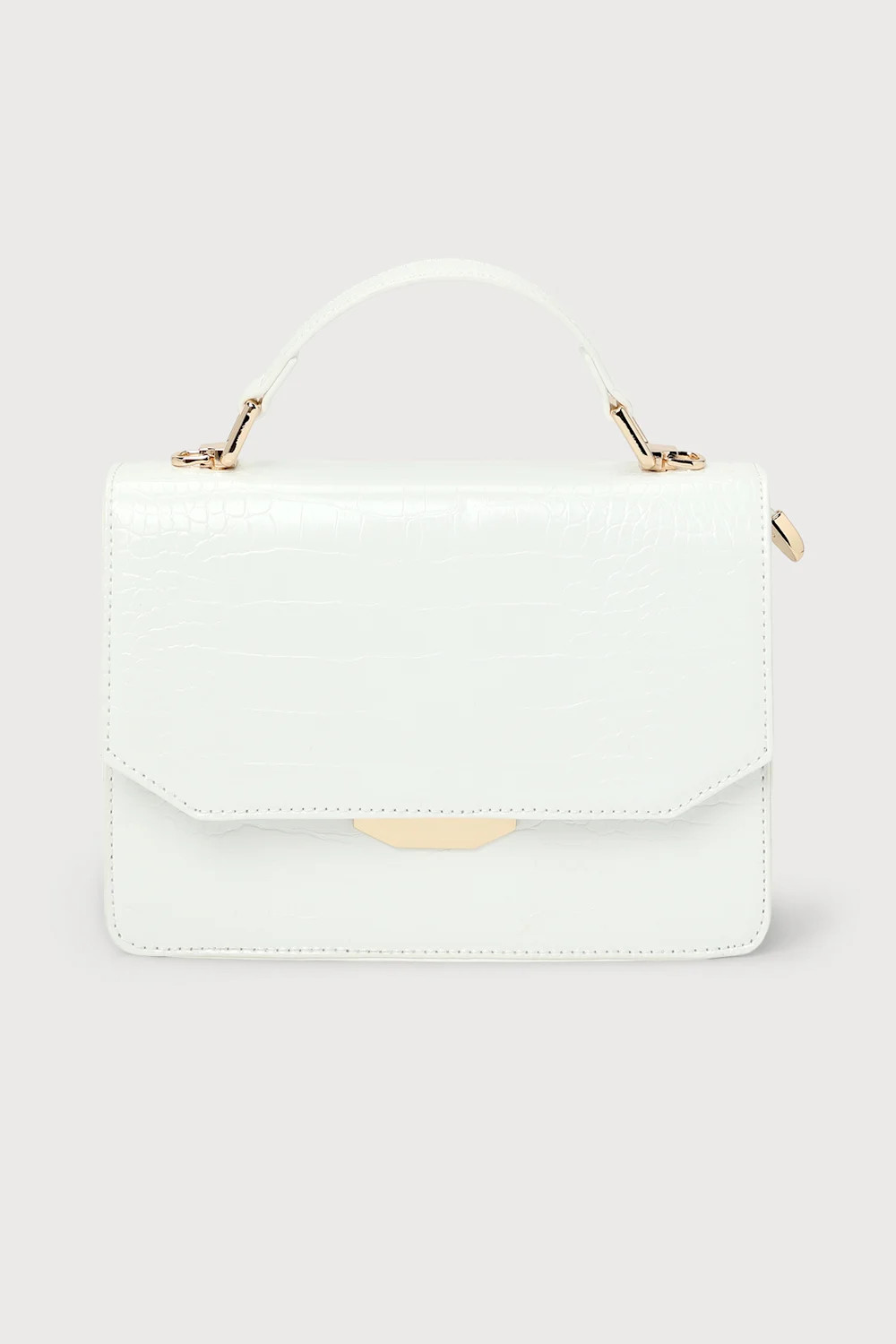 Fashionable Forever White Crocodile Embossed Crossbody Bag | Lulus