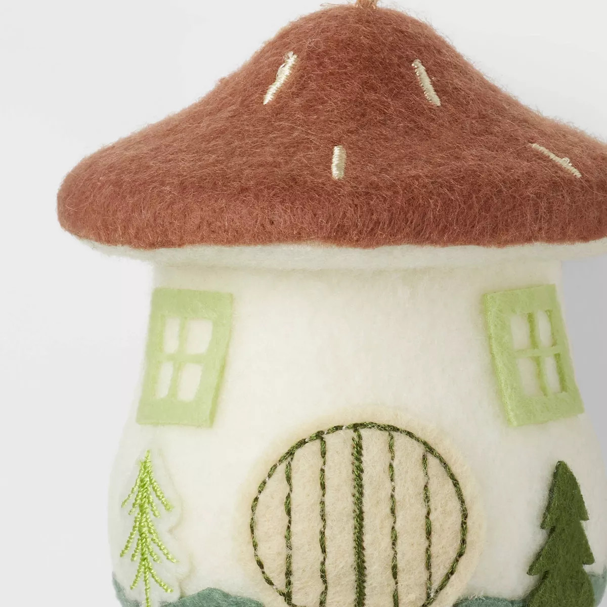 Fabric Mushroom House Christmas Tree Ornament Ivory/Brown - Wondershop™ | Target