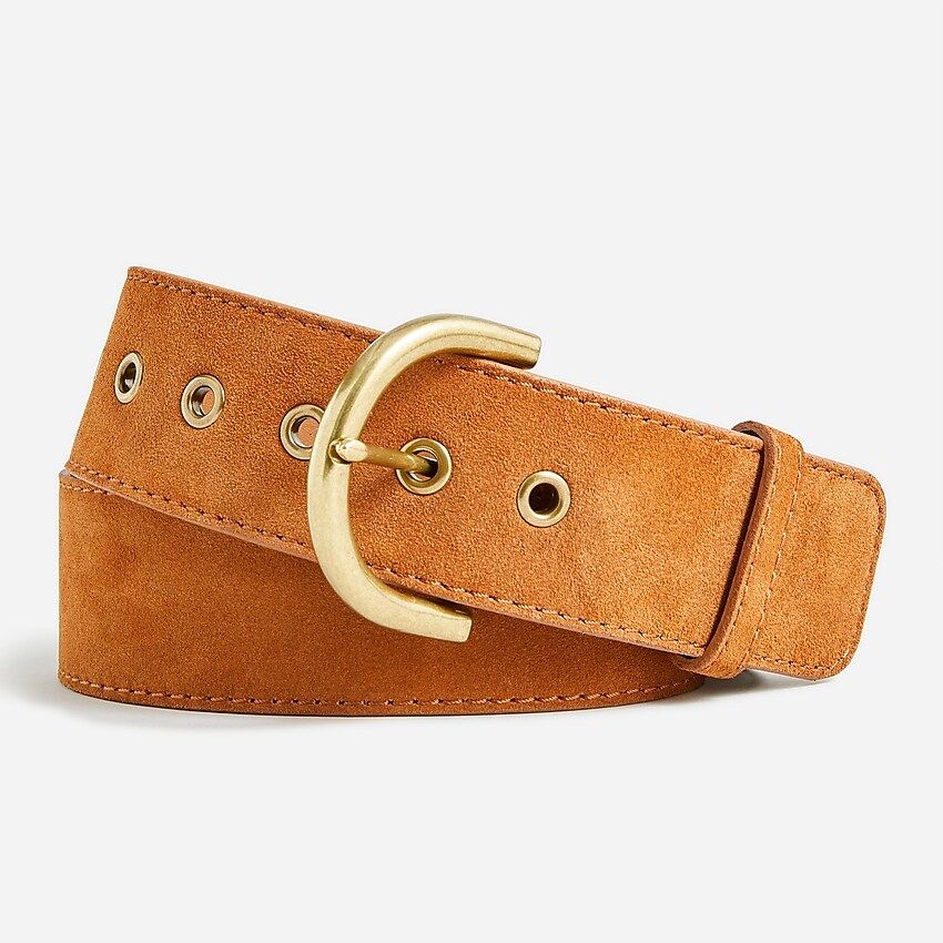 Wide D-ring belt in Italian suede | J.Crew US