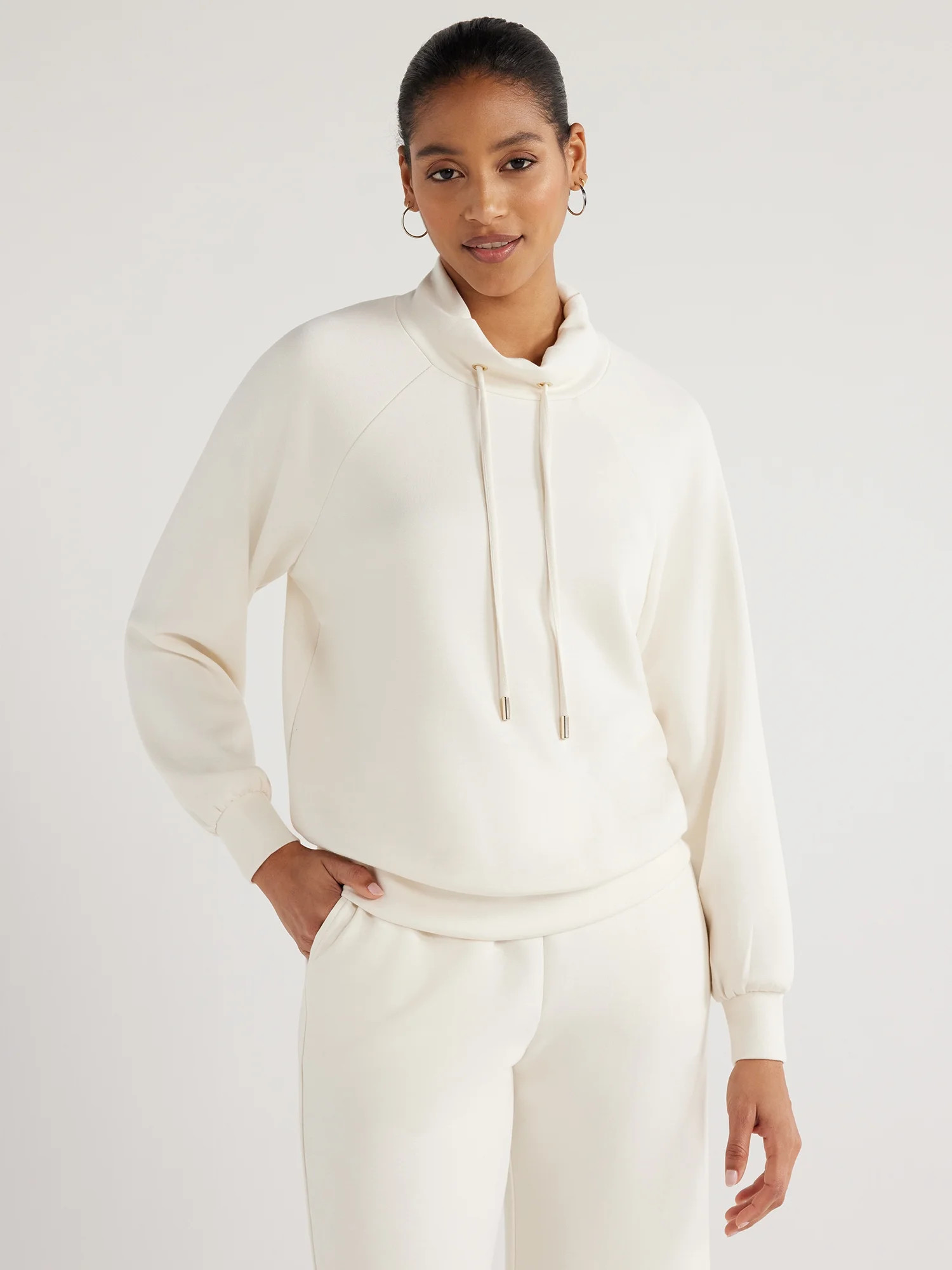 Scoop Women's Ultimate ScubaKnit Funnel Neck Sweatshirt, Sizes XS-XXL - Walmart.com | Walmart (US)