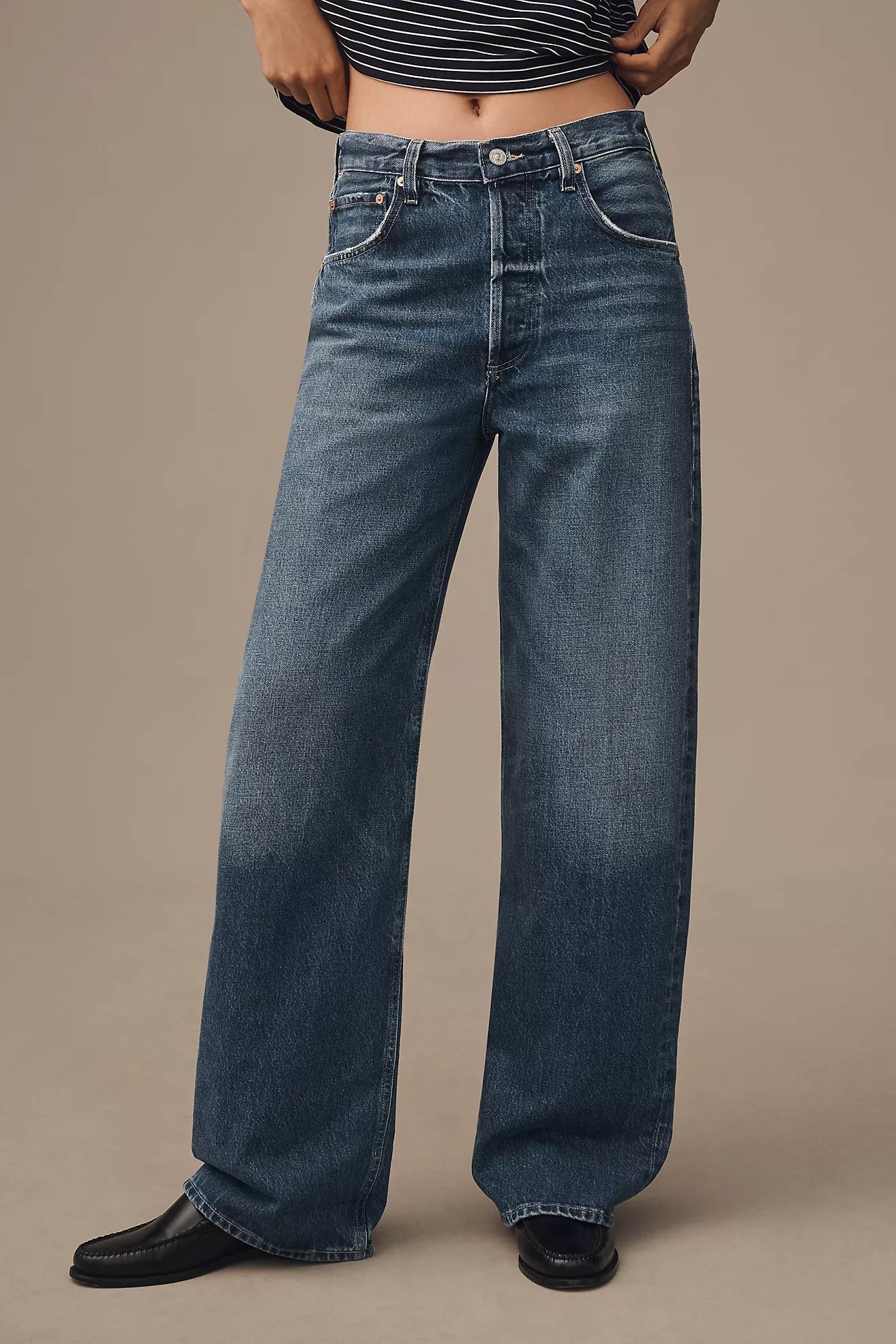 Citizens of Humanity Ayla Crop High-Rise Wide-Leg Jeans | Anthropologie (US)