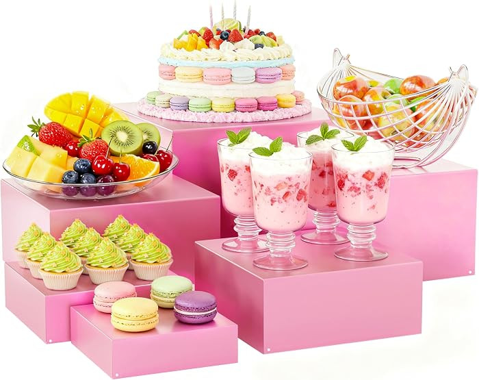 Metal Buffet Risers,6PCS Food Risers for Buffet Table 5in to 10in Display Stand for Catering Dess... | Amazon (US)